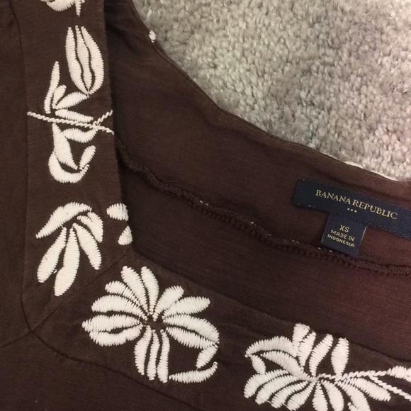 BANANA REPUBLIC Brown Dress with Flower Design - Picture 2 of 3